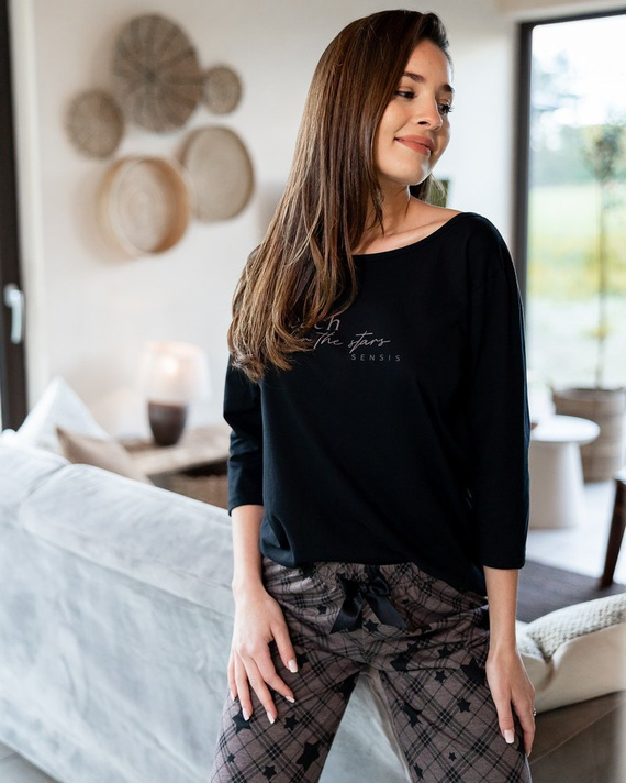 Sensis Reach For The Stars Piżama damska - czarny-brązowy