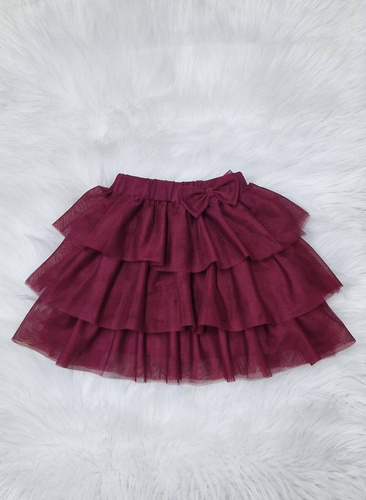 Mia Spódniczka tiulowa Bambarillo bordowa– dziewczęca, elegancka i lekka