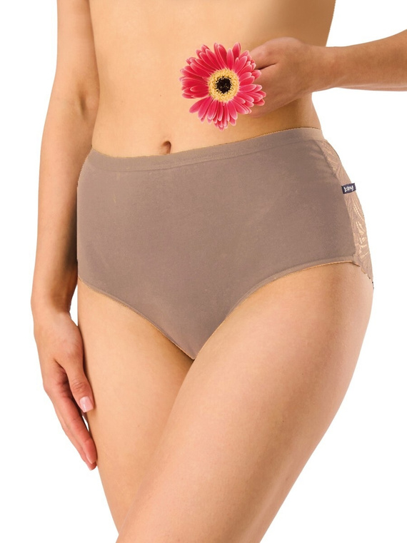 Figi damskie LPF 112 Key maxi bikini bawełna 2-pak cappuccino– wygoda i stabilne dopasowanie