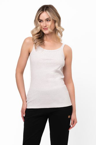 Koszulka damska Salsa na wąskich ramiączkach – Italian Fashion - jasny melanż