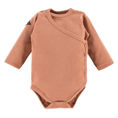 Jump Body rozpinane z długim rękawem prążkowane Eevi - beżowy