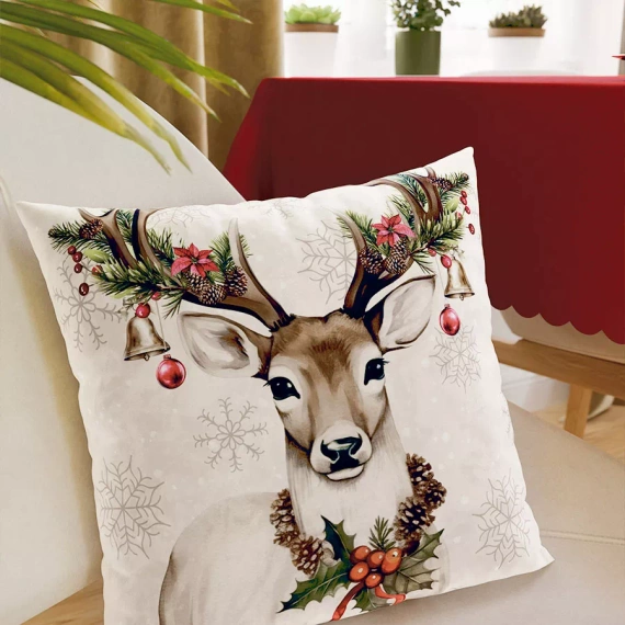 PBN288n Vintage jelonek Poszewka świąteczna Markizeta