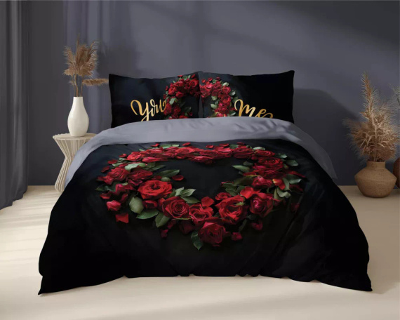 5287 A Holland Pościel bawełniana Ty i Ja You and Me Detexpol czarny