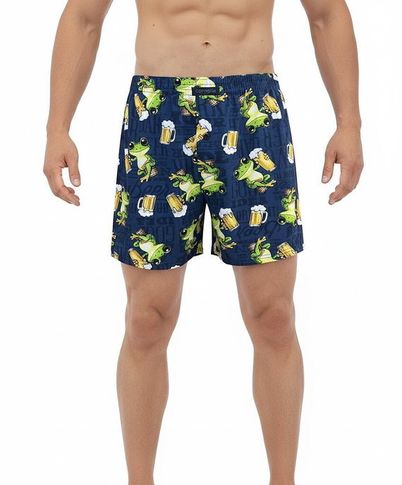 Bokserki męskie Cornette 001/183 Frog Classic – 100% bawełna, luźny fason, rozporek na guzik, komfort na co dzień