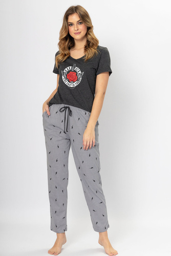 1329 Mili Piżama damska Leveza grafitowy