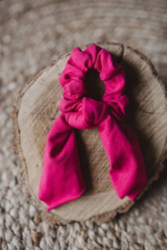 Scrunchie gumka do włosów ze wstążką Milk&Love fuksja