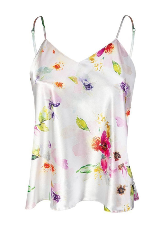 Flowers DK-TK Satynowy top damski DKaren - granat 009