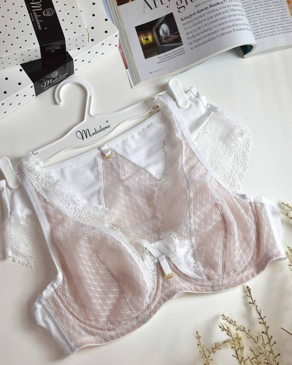 19122 Dots Bralette Biustonosz braletka Mediolano biały