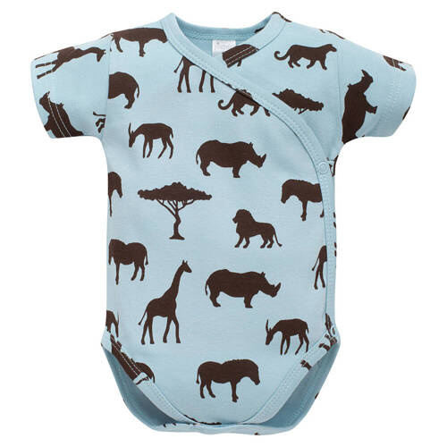 Safari Kopertowe body z krótkim rękawem Pinokio - afryka niebieski