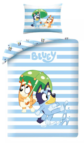 Pościel bawełniana Halantex Bluey 140x200 dwustronna 70x90 niebieska
