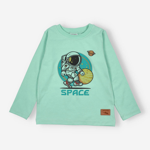 KAR-1006/PIS Bluzka chłopięca z długim rękawem Lagarto Verde pistacjowy