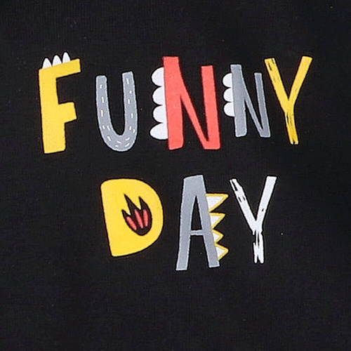 Alfabet Bluza dresowa z kapturem z bawełny organicznej Nini czarny