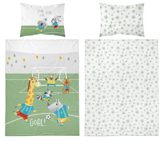 4789 A Zwierzęta piłka Pościel bawełniana Detexpol - niebieski