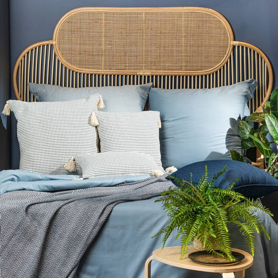 Palermo Poszewka z grubej tkaniny bawełnianej Eurofirany granatowy