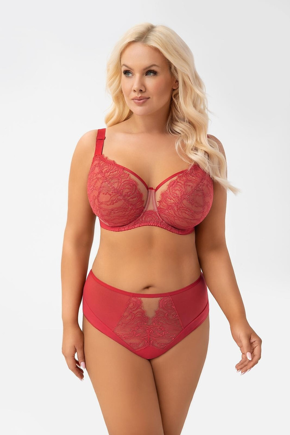 Biustonosz soft Gorsenia G 008 Flavia rudy koronkowy duży biust