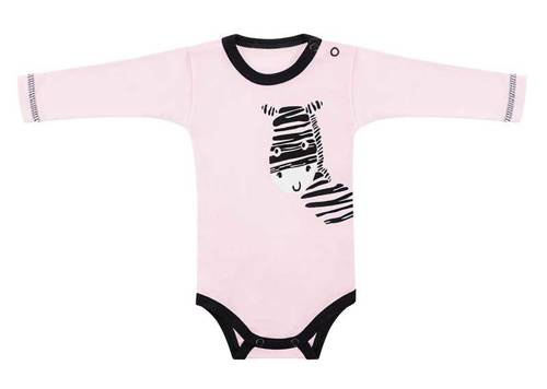 Body z długim rękawem "Zebra" Terjan - różowy