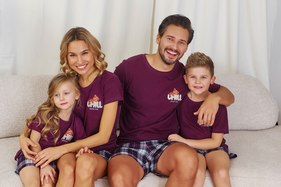 7202 "Chill" Piżama dziecięca Unisex Doctor Nap - burgundy