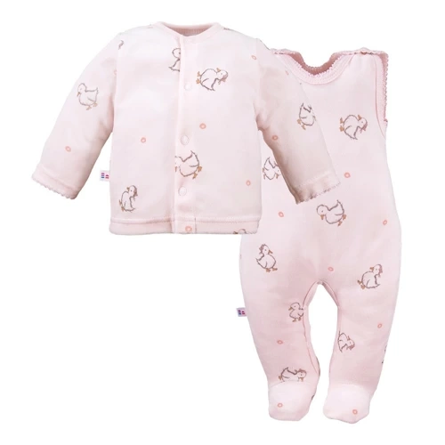 Little Ducks Komplet Śpioch + kaftan Eevi - różowy