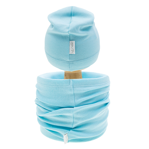 141306 Komplet czapka + komin Nicol - turkus