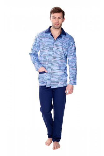 86022 Henric piżama męska James Bradley granatowy-druk