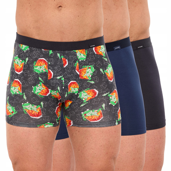 946/06 Bokserki męskie Cornette – bawełniane, granatowe, grafitowe, wzorzyste