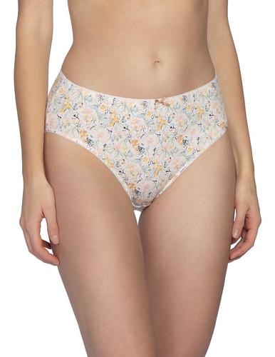 Figi L-120 BI-105 Lama Bawełniane Figi Damskie Bikini 3-Pak Kwiatowe
