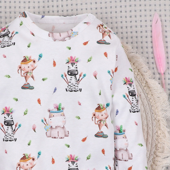 ABN-5534 Body niemowlęce Happy Animals Nini z bawełny organicznej – komfort, bezpieczeństwo i styl