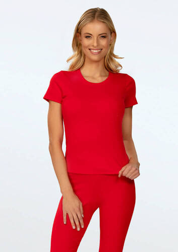 Halima Bluzka damska prążkowana Dkaren - czerwony