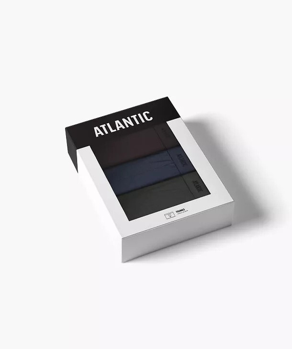 Bokserki męskie Atlantic 3MH-0111 A3 3-pak brązowy-indygo-khaki– 95% bawełna, dopasowane