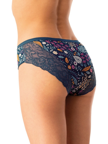 Figi damskie bawełniane Key LPC 570 malinowy granatowy – zestaw 2 sztuki w pudełku, wygodny fason