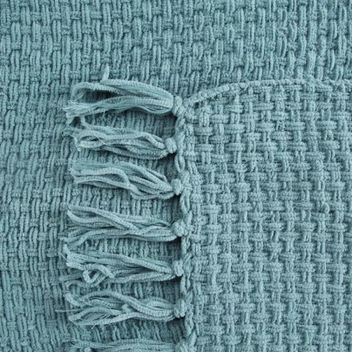 Suzi Koc narzuta tkana z frędzlami Eurofirany miętowy