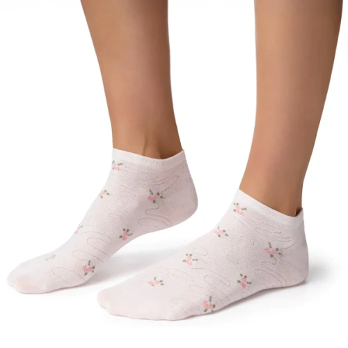 Stopki damskie Steven 114 Summer bawełniane cienkie do sneakersów różowy jasny 170