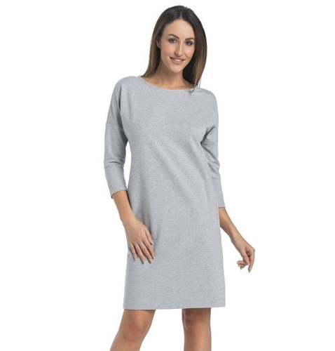 196107 Lana Klasyczna Sukienka, 3/4 rękaw Teyli - szara