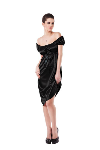 Anabel Halka satynowa Plus Size damska DKaren - czarna 