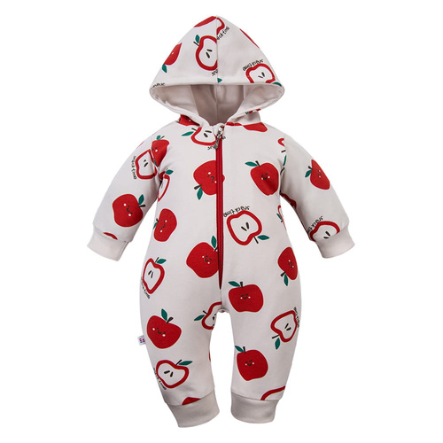 Kombinezon niemowlęcy Snack Time Eevi ecru 100% bawełna bez stópek wygodny