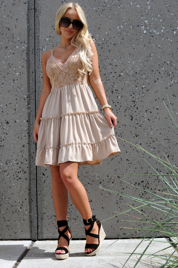 Satrian Beige D53 Sukienka damska Merribel