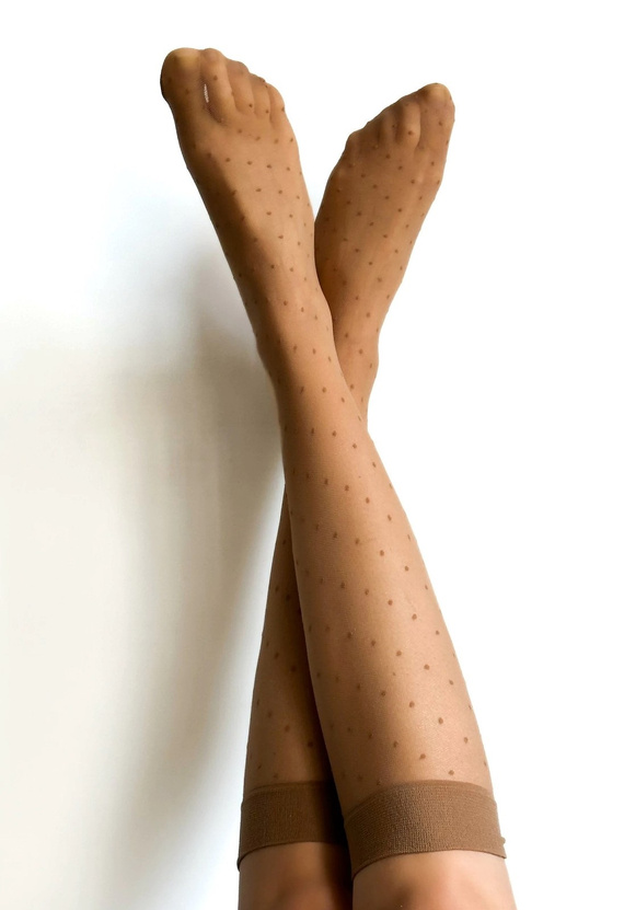 Podkolanówki Puntini Veneziana visone– delikatne, z nieuciskającym ściągaczem | Komfort i elegancja