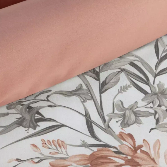 Sara 34 Pościel bawełniana kwiaty Eurofirany morelowy