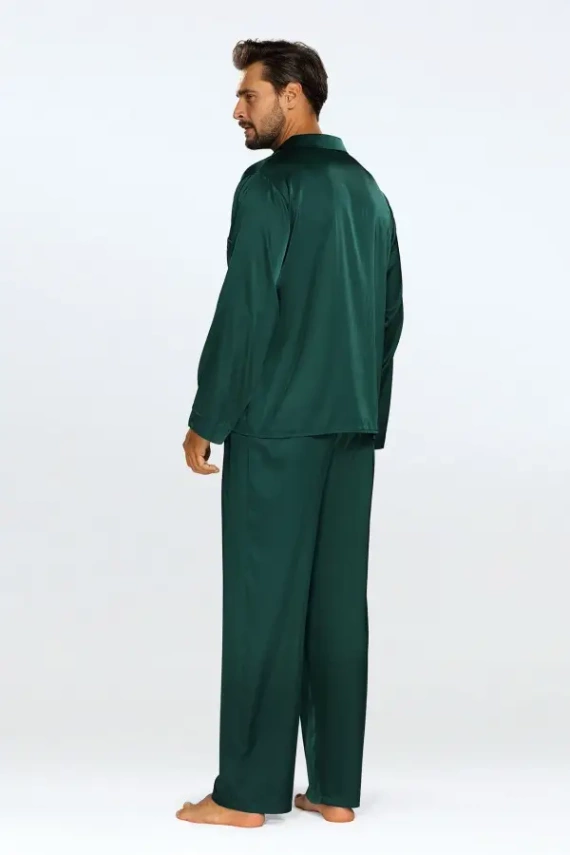 Lukas Piżama Męska Satyna - zielony