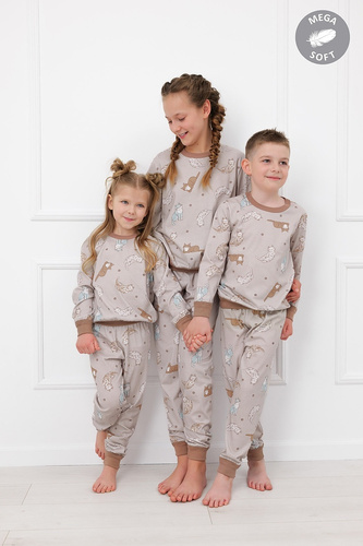Italian Fashion Filka Piżama dziecięca Mega Soft długa w koty ciepła