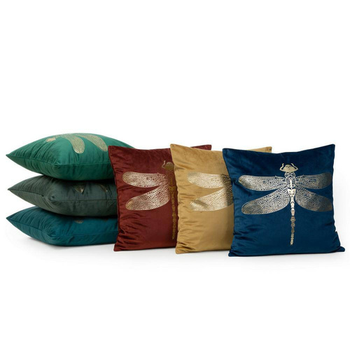 Blink 16 Poszewka dekoracyjna welwetowa ważka Eurofirany ceglany