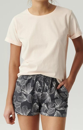 NLP-489 Piżama Damska  Atlantic- pudrowy-grafitowy 