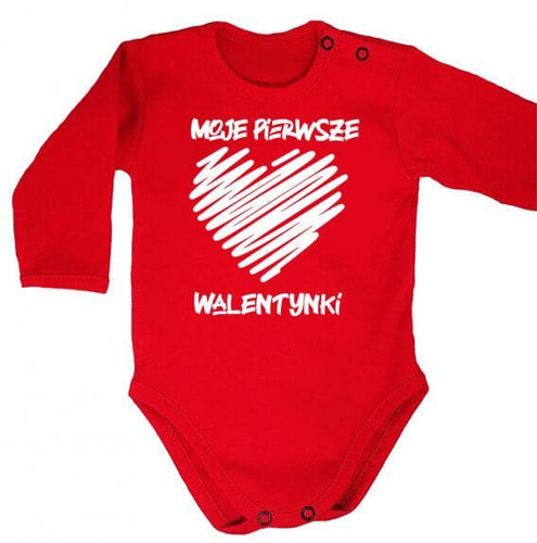 "Moje pierwsze Walentynki" Body długi rękaw Moocha czarny