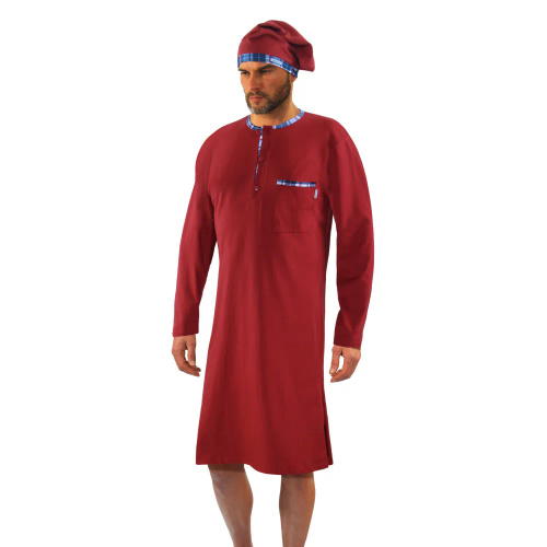 3113 Koszula męska z szlafmycą Sesto Senso bordowy 