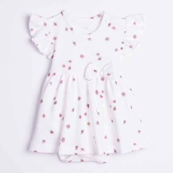 226158 Nicol HANIA Sukienko-body dziewczęce bawełniane w kwiatki kremowe