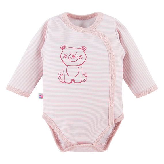Big Bear Body rozpinane z długim rękawem Eevi - różowy paski