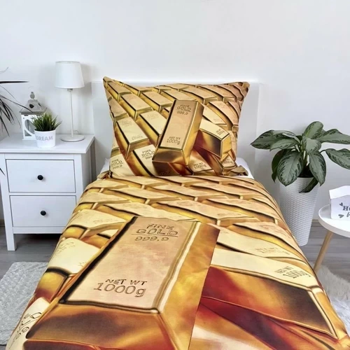 Złoto sztabki złota Pościel z mikrofibry Jerry Fabrics