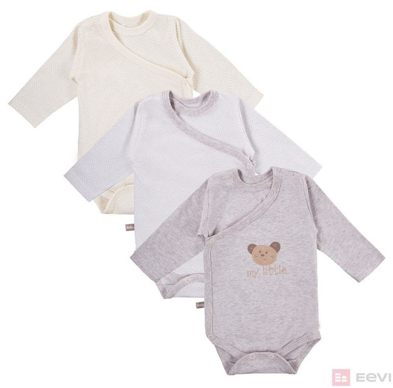 Body rozpinane "TINY" Ewa Klucze- szare kokardki