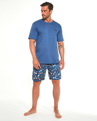 Cornette 326/191 Barber Piżama męska krótki rękaw, spodenki jeans