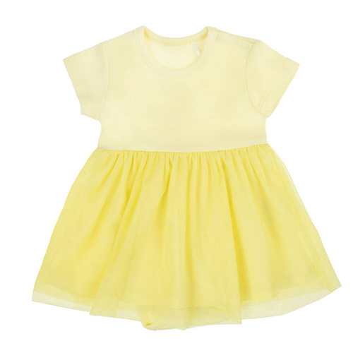 141271 Sukienko-body z krótkim rękawem Nicol - żółty